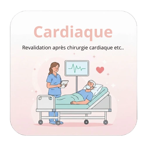 Patient hospitalisé pris en charge lors d’une séance de rééducation cardiaque