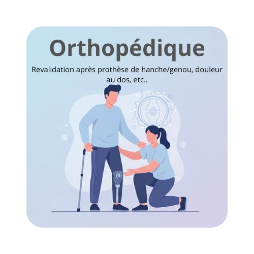 Rééducation orthopédique avec un kinésithérapeute après une chirurgie de la hanche ou du genou