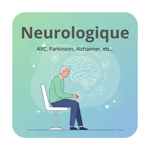 Patient suivi en kinésithérapie neurologique pour troubles liés au système nerveux